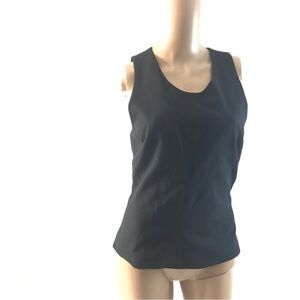 KHY Women’s Tank Top Blouse Shirt Size S Black Solid Career Work Business Shirt